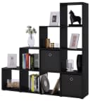 VCM Standregal Napoli Schwarz 10 Fächer Holzstruktur Bild 3