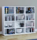 VCM Holzregal Megosa L Weiß Standregal für CDs DVDs Bücher Bild 2