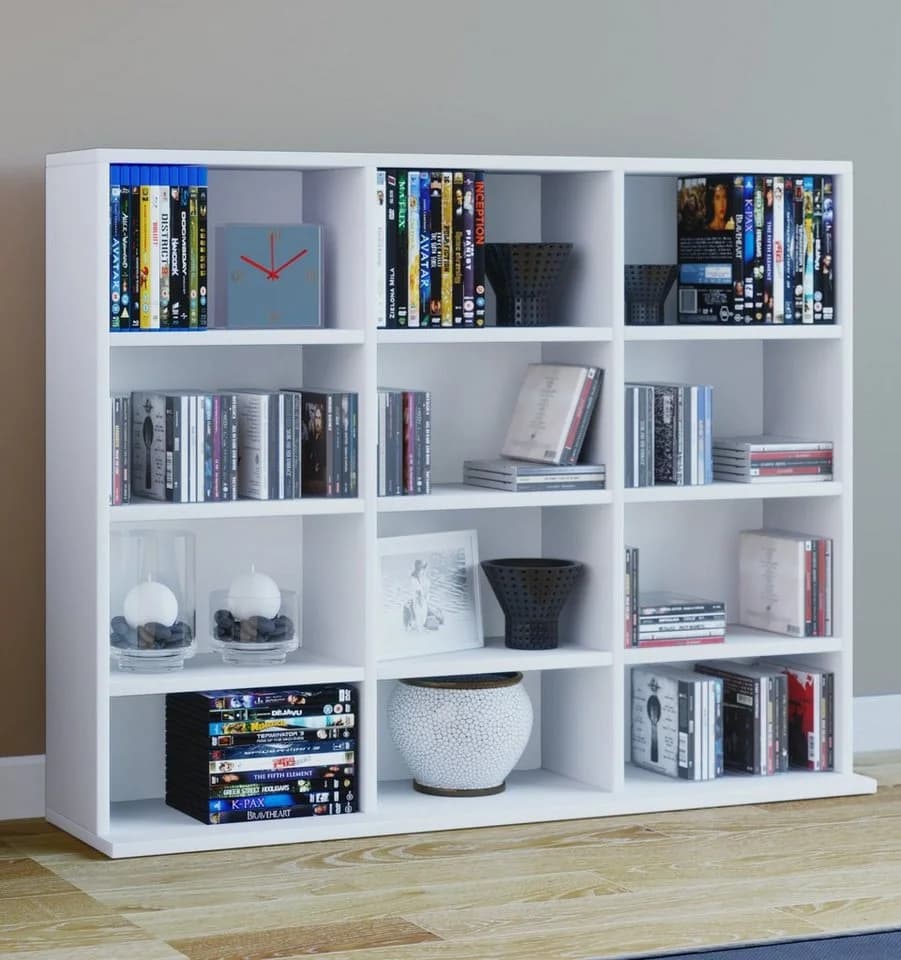VCM Holzregal Megosa L Weiß Standregal für CDs DVDs Bücher - Bild 2