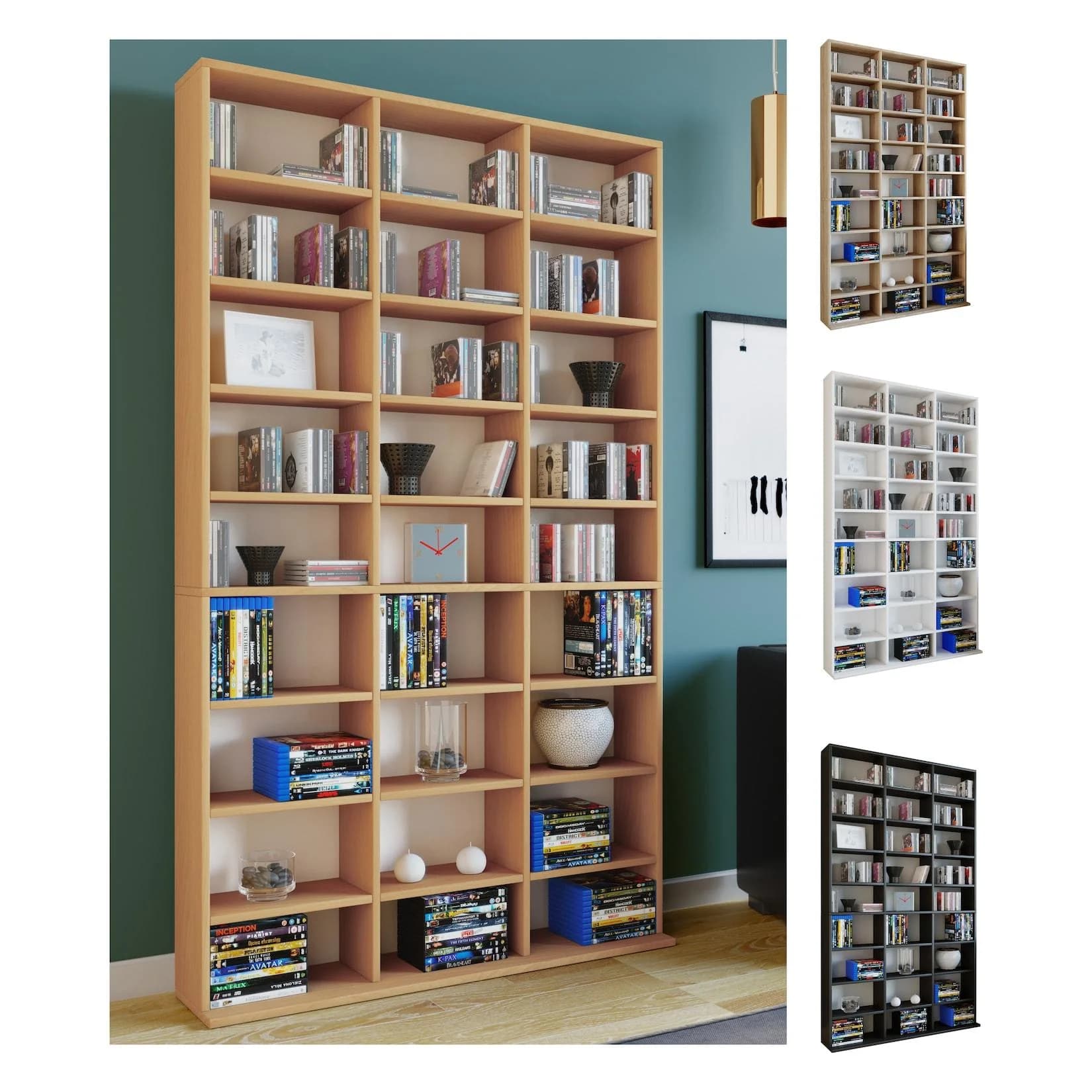 VCM Standregal Megosa XL Weiß Holzregal CD DVD Bücherregal