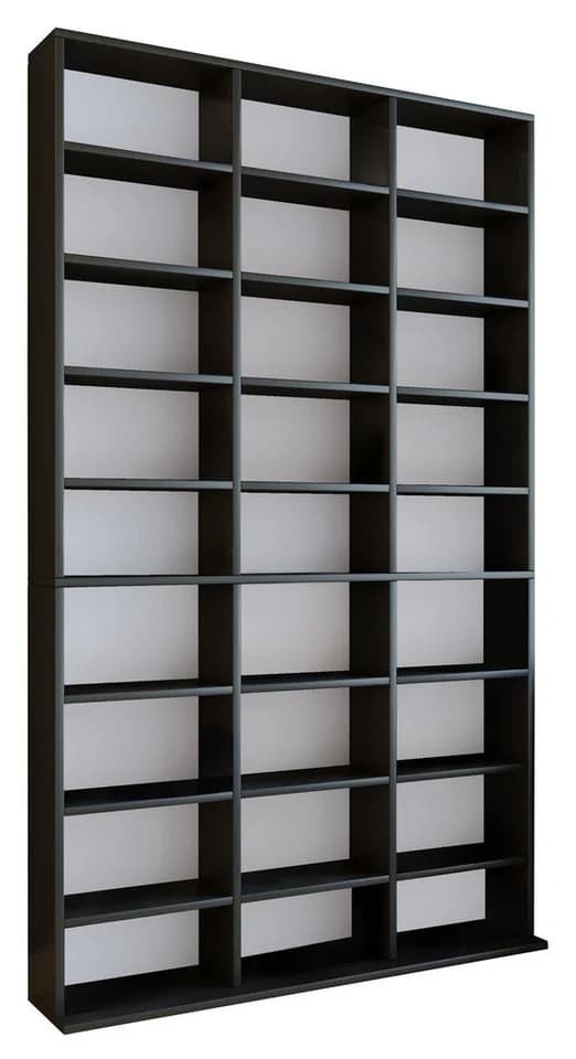 VCM Standregal Megosa XL Schwarz Holzwerkstoff CD DVD Bücherregal - Bild 2