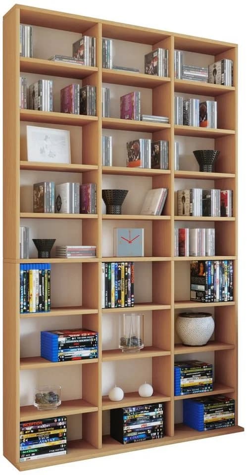 VCM Standregal Megosa XL Braun Holzregal für CDs DVDs Bücher - Bild 3