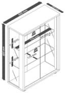 VCM Glasvitrine hängend Schwarz mit ESG-Sicherheitsglas Bild 5