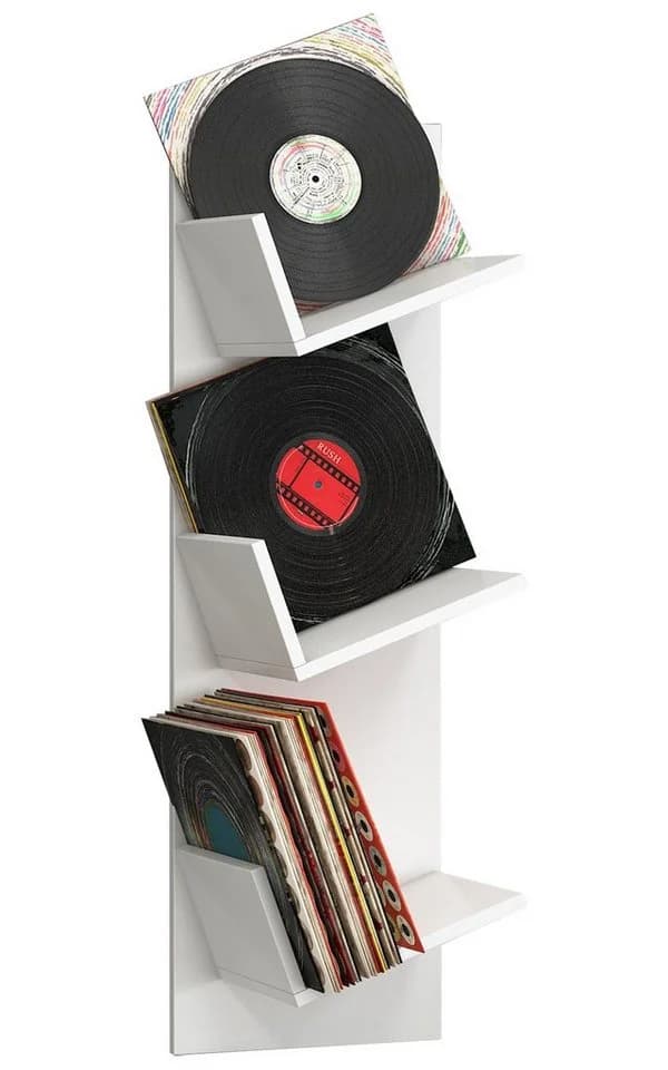 VCM Media-Regal Sulda Weiß Wandregal für Schallplatten - Bild 3