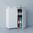 VCM Aktenschrank Lona Weiß 2 Fächer mit Drehtüren Bild 4