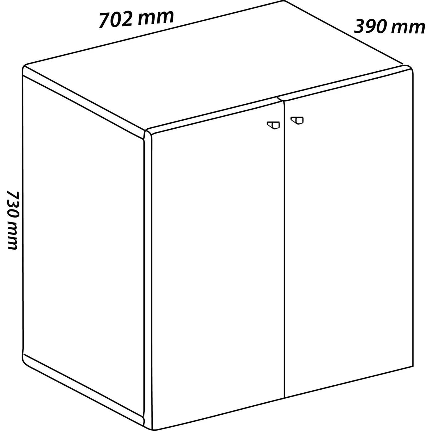 VCM Aktenschrank Lona Weiß 2 Fächer mit Drehtüren - Bild 5
