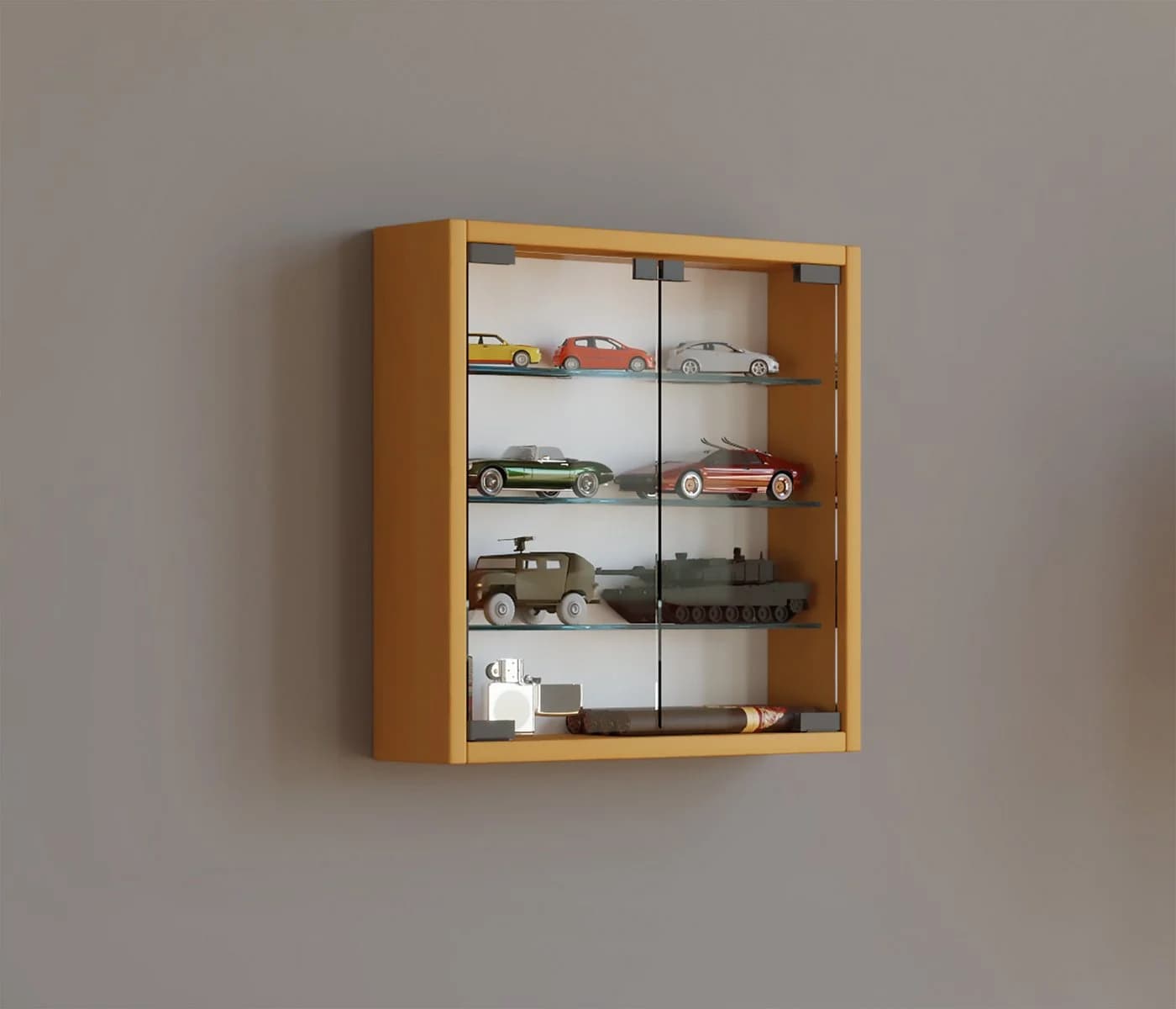 VCM Glasvitrine Mandosa S Wandregal Braun ESG-Sicherheitsglas - Bild 3