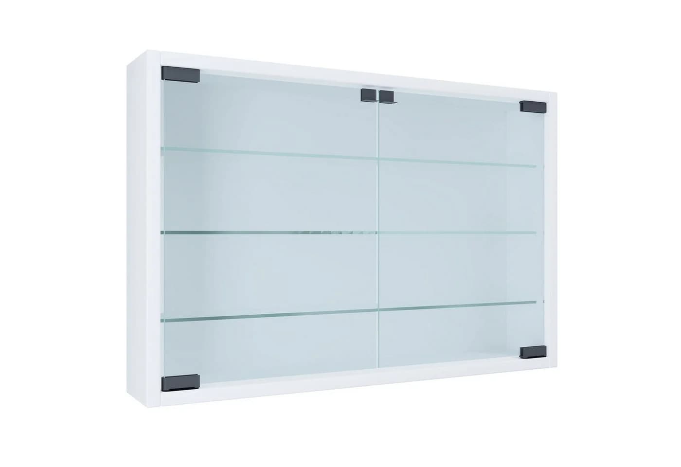 VCM Glasvitrine Wandvitrine Mandosa M Weiß ESG-Sicherheitsglas - Bild 2