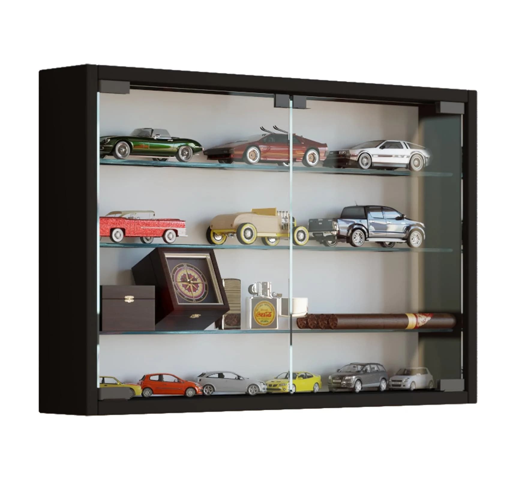 VCM Wandvitrine Mandosa M Schwarz Glas 60cm - Bild 3