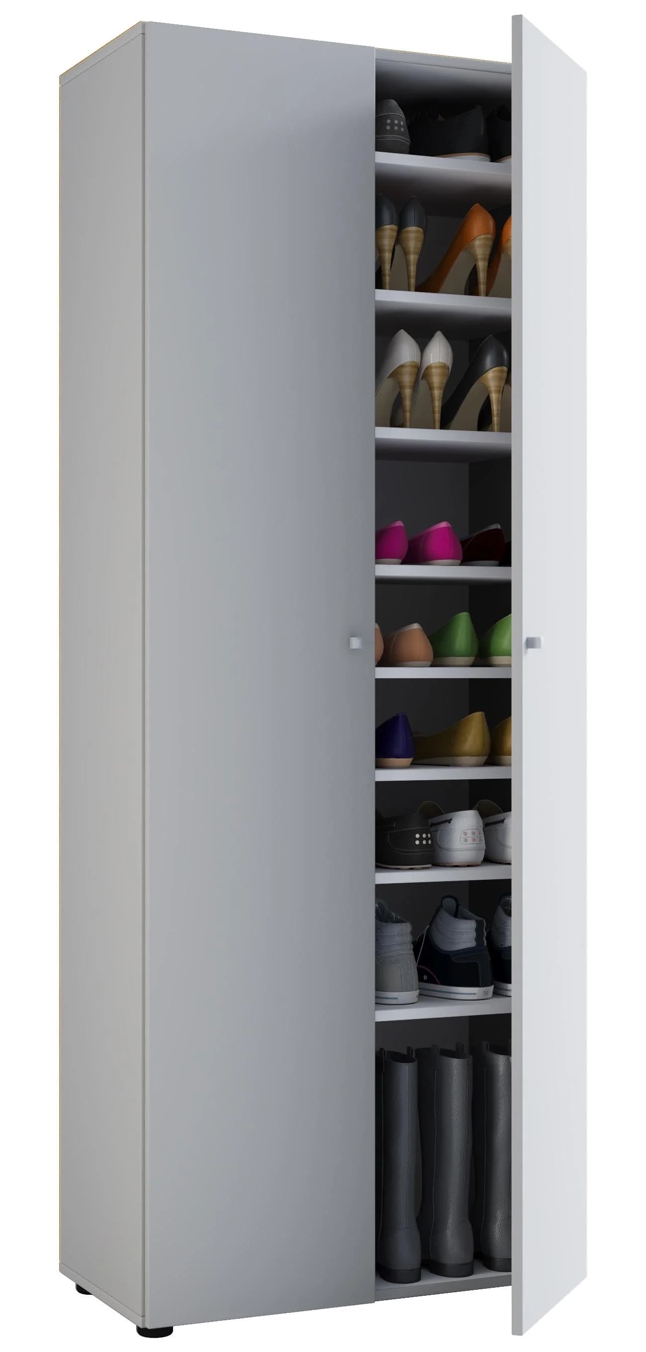 VCM Schuhschrank XXL Weiß Holz 9 Fächer - Bild 2