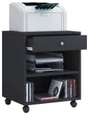 VCM Rollcontainer Salda Schwarz mit Schublade und Rollen Bild 2