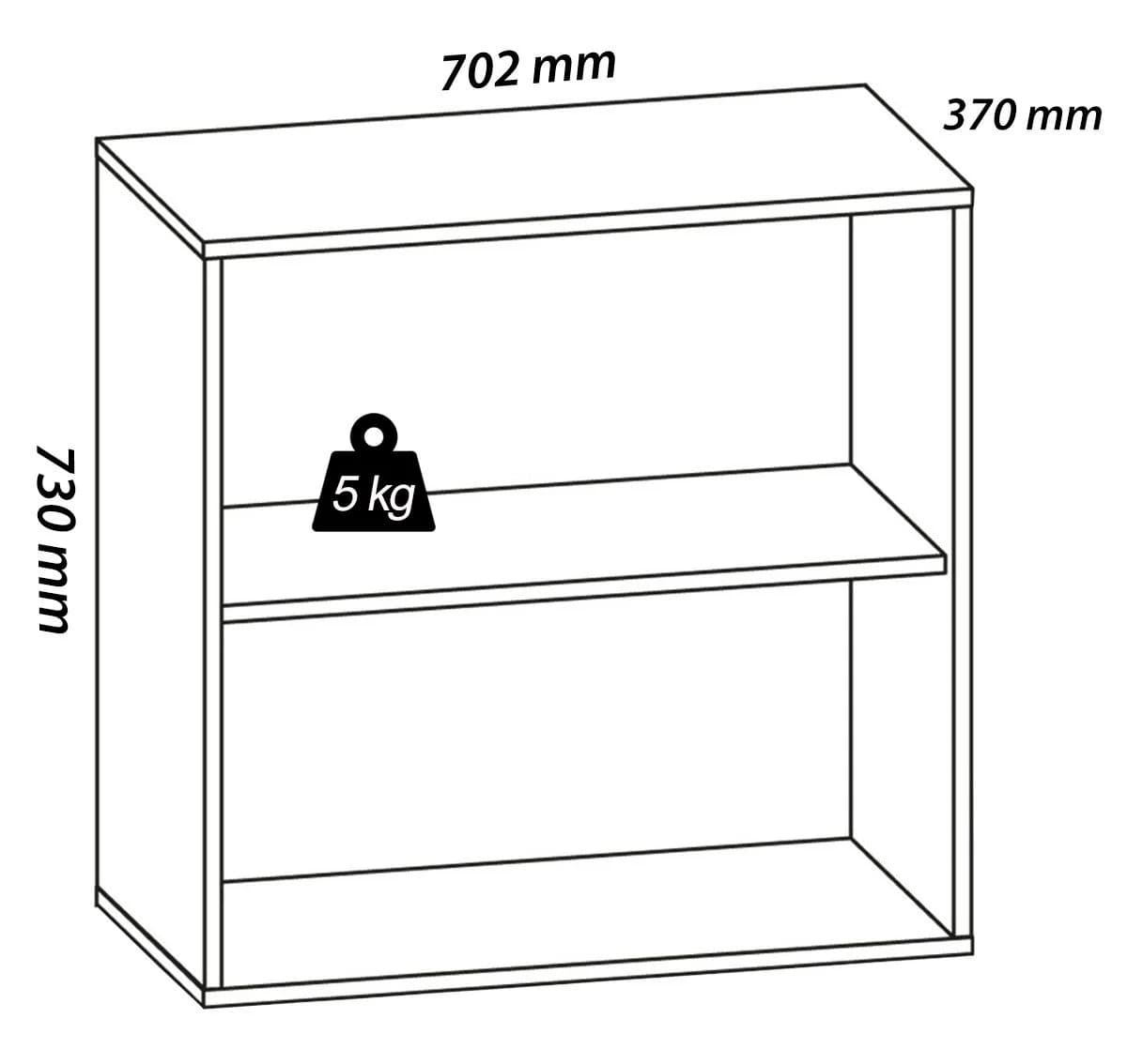 VCM Bücherregal Lona 2f Weiß Holzwerkstoff Büroregal - Bild 2