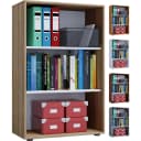 VCM Bücherregal Lona 3f Weiß Holzstruktur Büro Bild 1