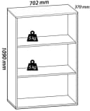 VCM Bücherregal Lona 3f Weiß Holzstruktur Büro Bild 2
