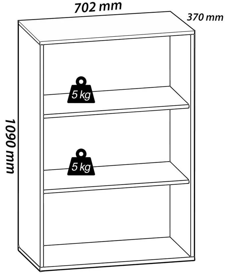 VCM Bücherregal Lona 3f Weiß Holzstruktur Büro - Bild 2