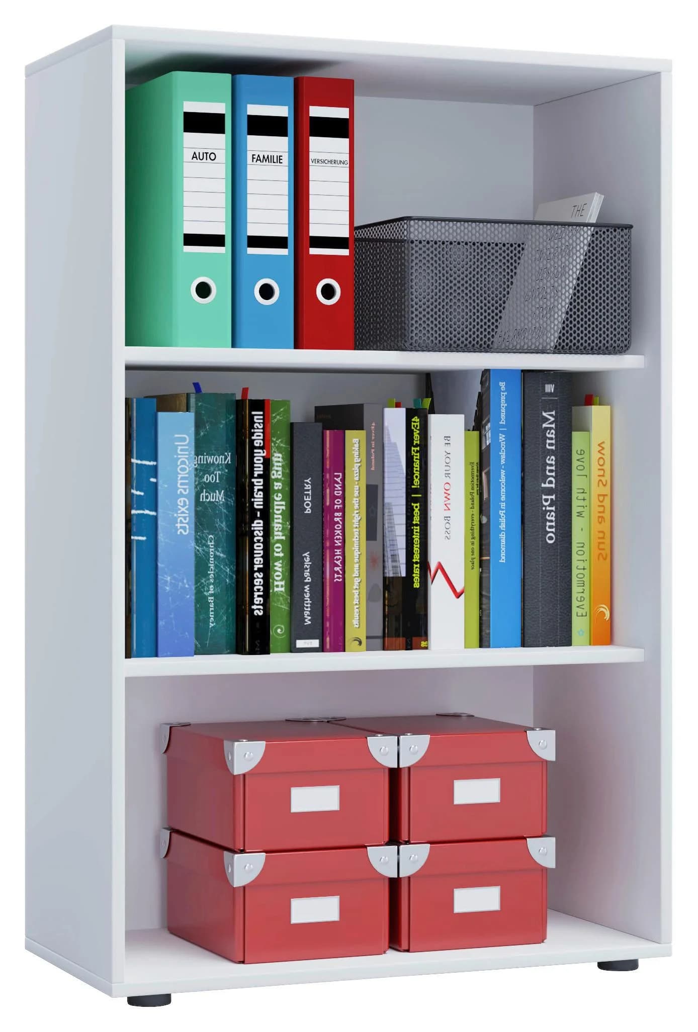 VCM Bücherregal Lona 3f Weiß Holzstruktur Büro - Bild 4