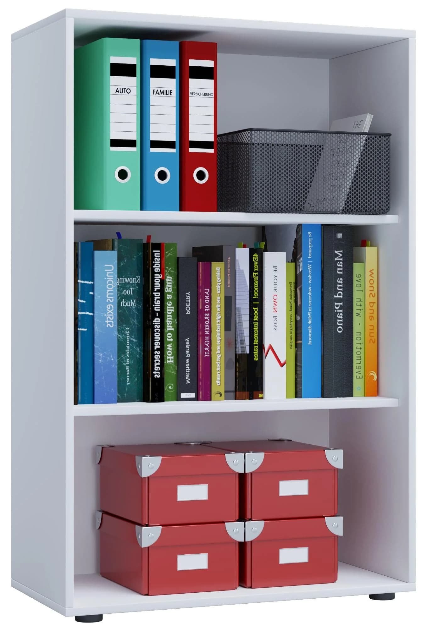 VCM Bücherregal Lona 3f Weiß Holzstruktur Büro - Bild 5