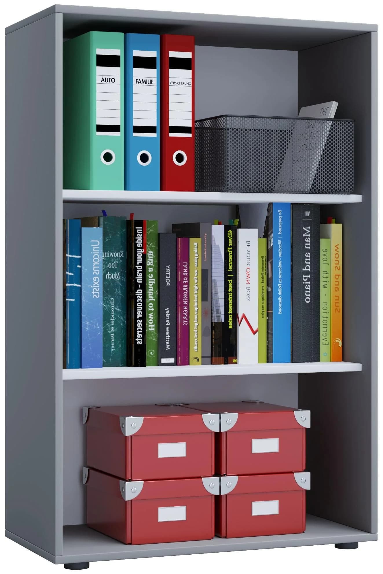 VCM Bücherregal Lona 3f Grau mit 3 Fächern - Bild 3