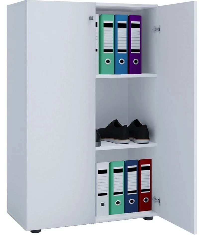 VCM Aktenschrank Lona 3fach Weiß mit Drehtüren - Bild 3