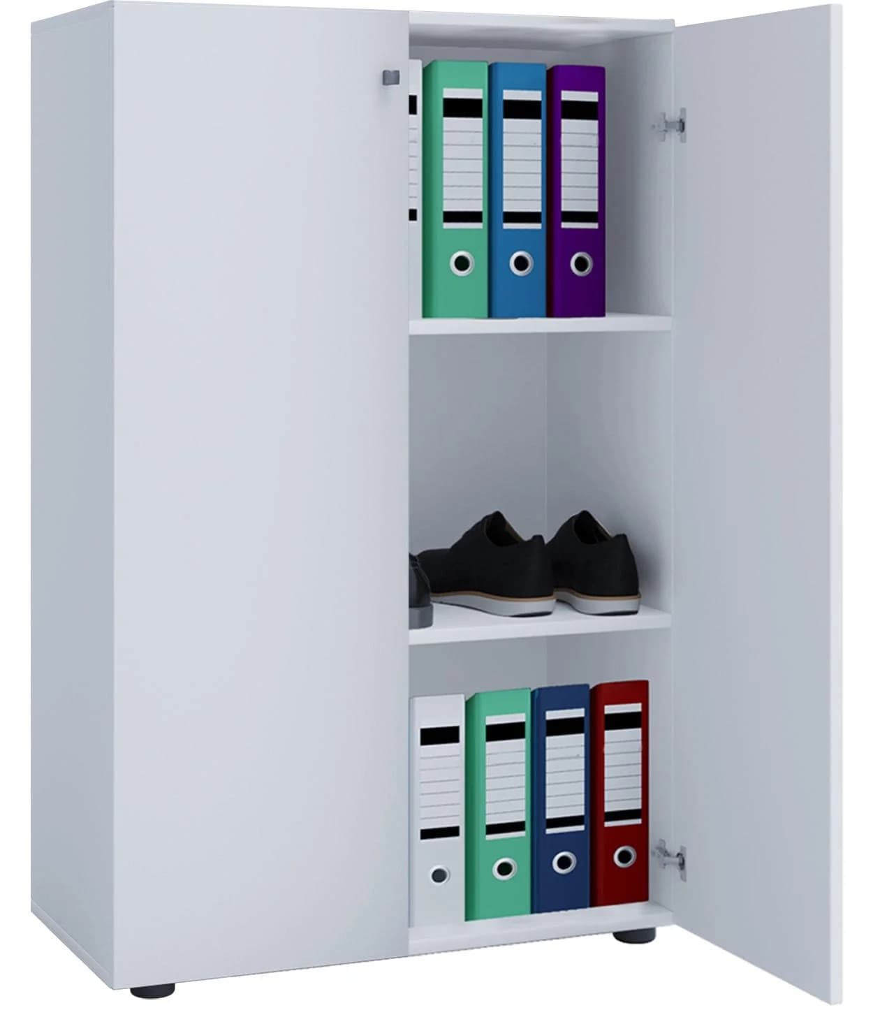 VCM Aktenschrank Lona 3fach Weiß mit Drehtüren - Bild 5