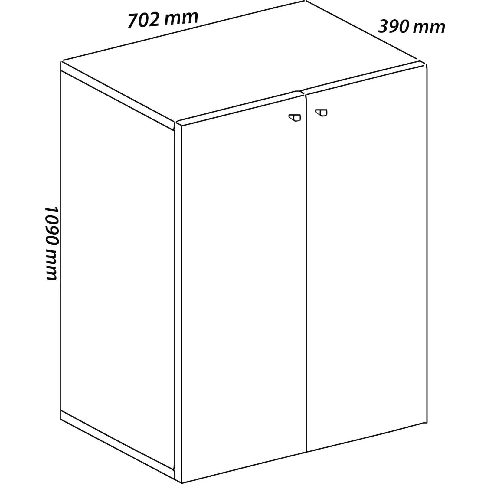 VCM Aktenschrank Lona 3fach mit Drehtüren Braun