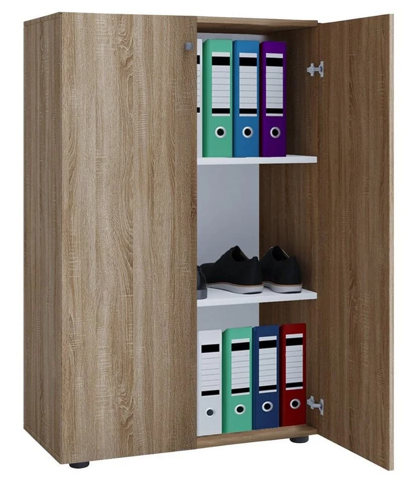 VCM Aktenschrank Lona 3fach mit Drehtüren Braun - Bild 3