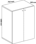 VCM Aktenschrank Lona 3fach mit Drehtüren Braun Bild 4