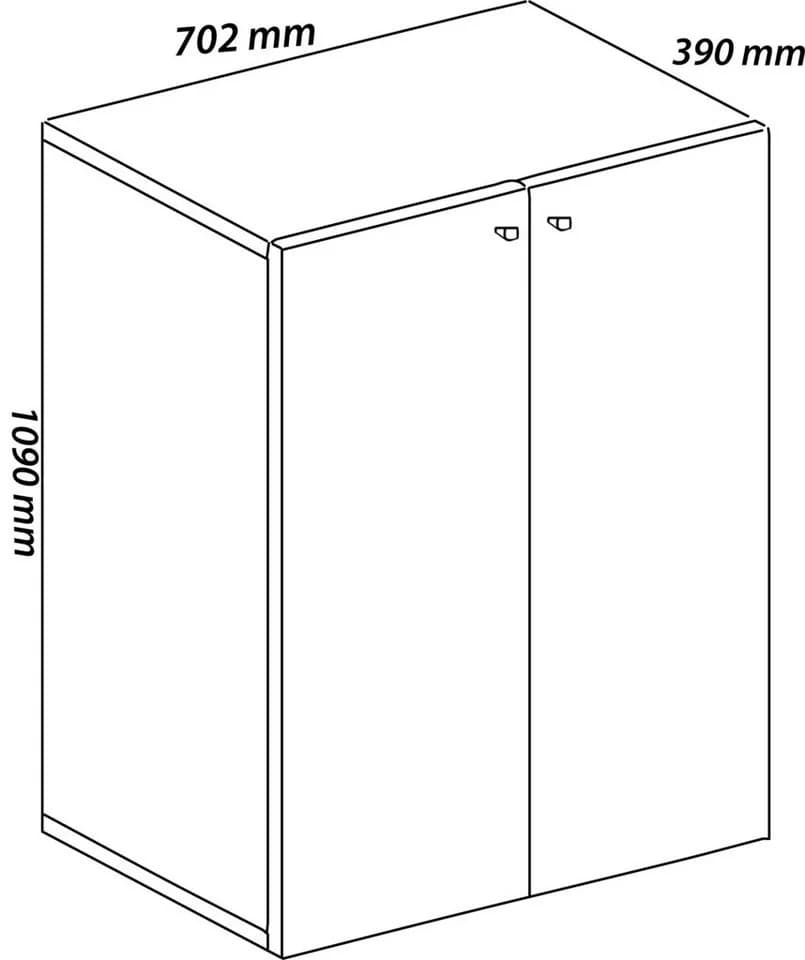 VCM Aktenschrank Lona 3fach mit Drehtüren Braun - Bild 4