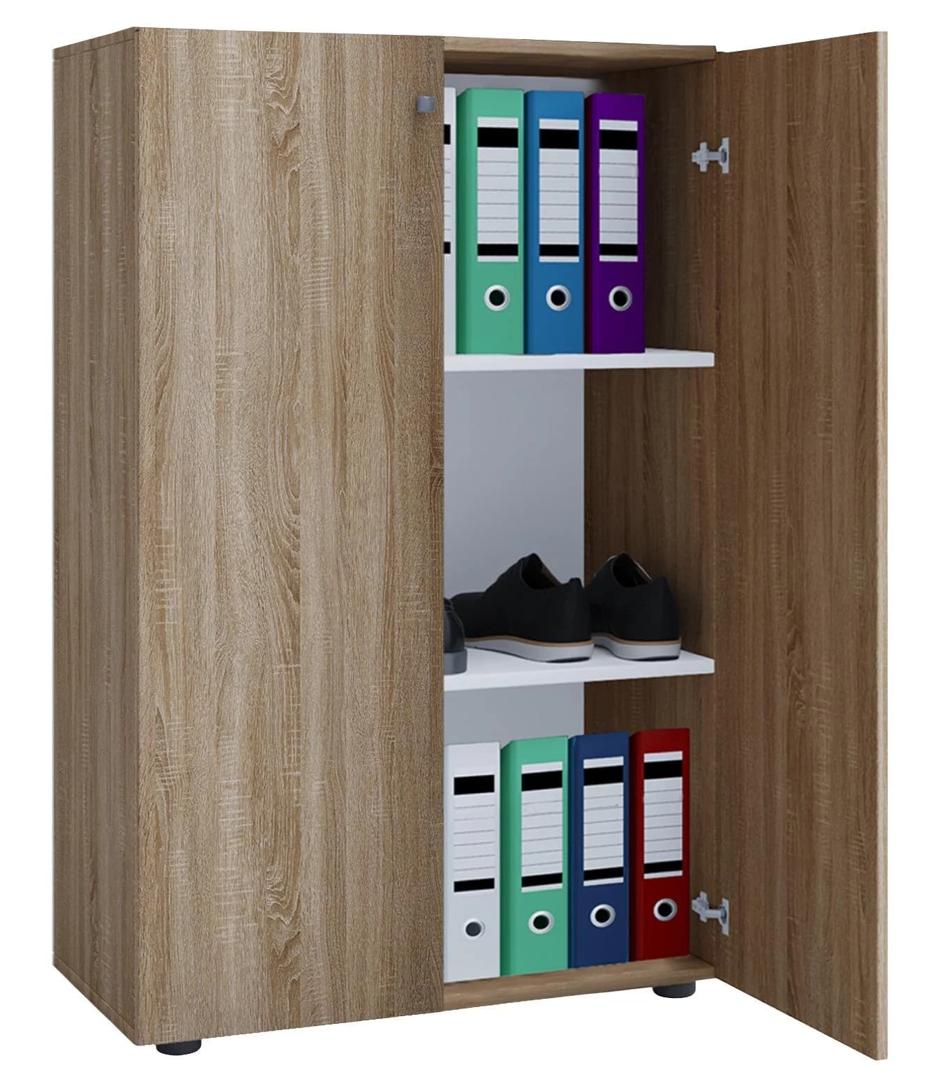 VCM Aktenschrank Lona 3fach mit Drehtüren Braun - Bild 5