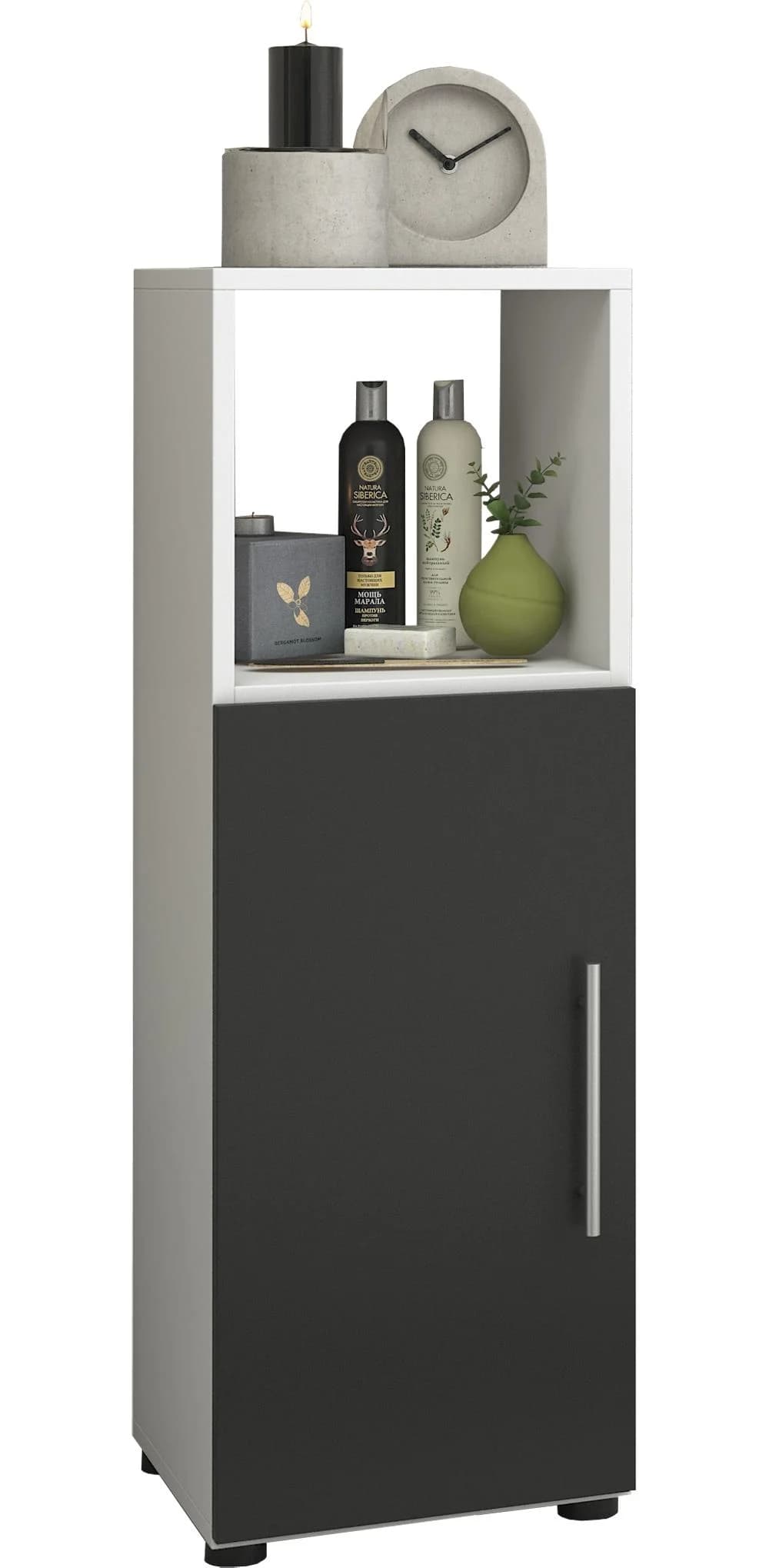 VCM Midischrank Flandu Schwarz/Weiß Holz Badmöbel - Bild 2