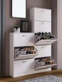 VCM Schuhschrank Sipos L Weiß 3 Fächer Holz Bild 2