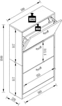 VCM Schuhschrank Sipos L Weiß 3 Fächer Holz Bild 4