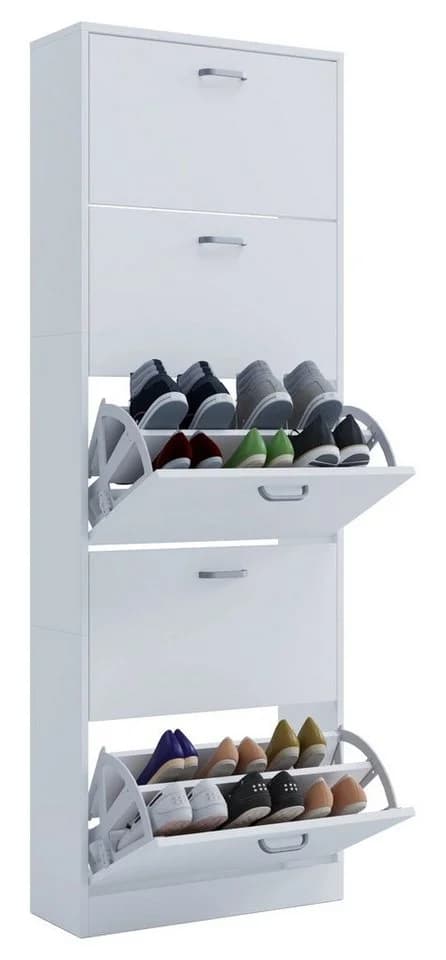 VCM Schuhschrank Sipos XL Weiß 5 Fächer Holz - Bild 2
