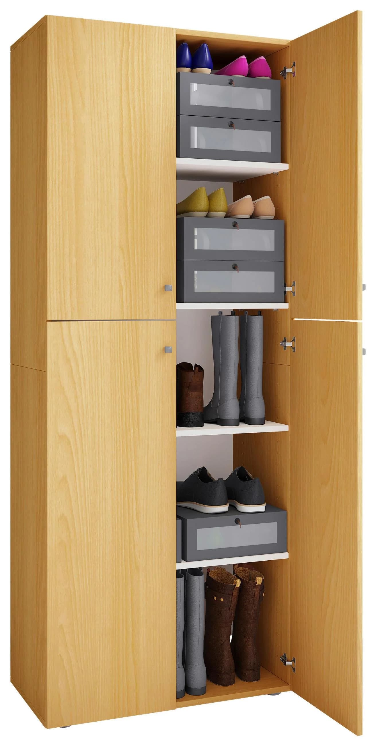 VCM Schuhschrank Lona 5 Braun Holz 5 Fächer - Bild 2