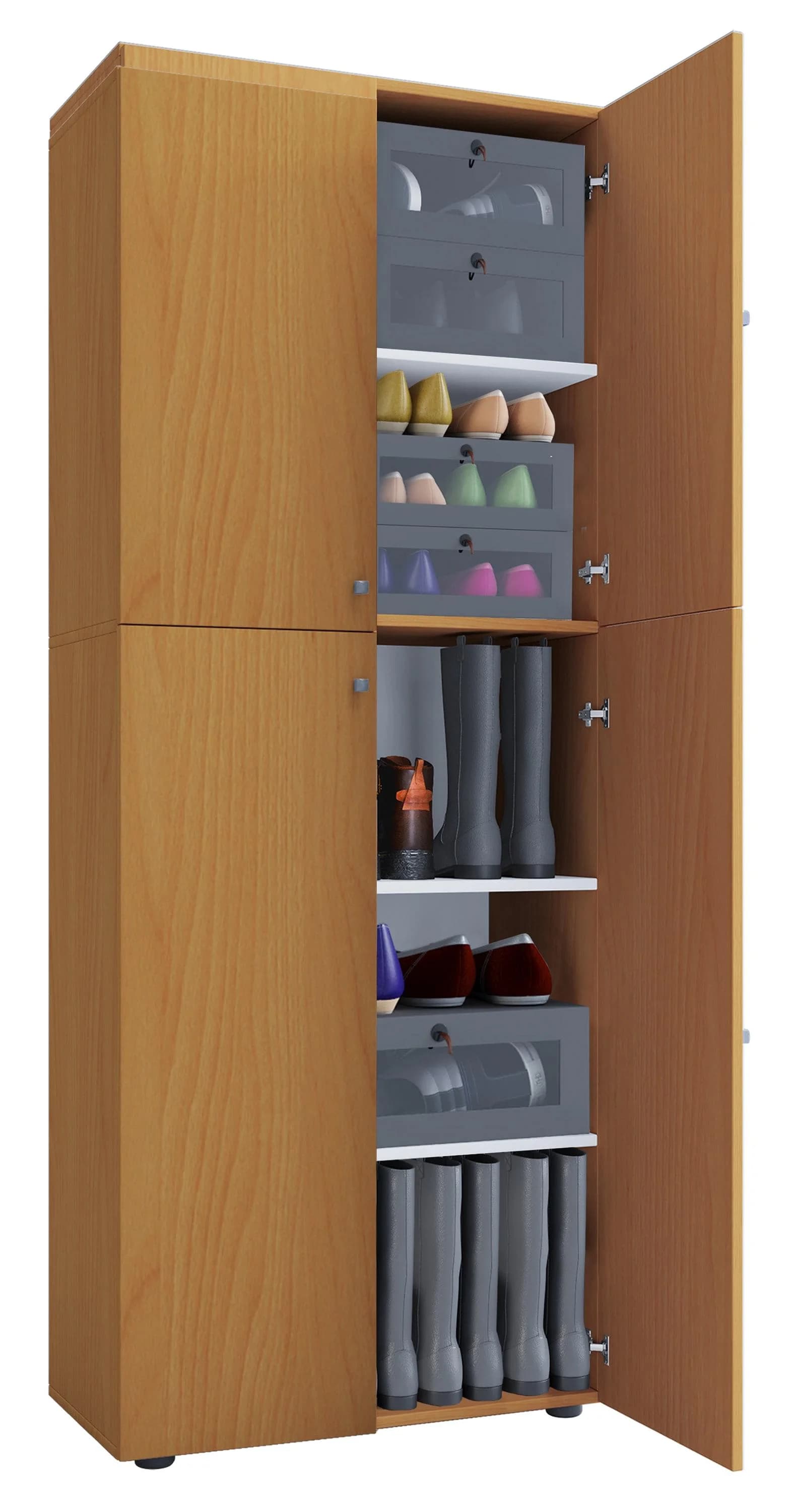 VCM Schuhschrank Lona 5 Braun Holz 5 Fächer - Bild 3
