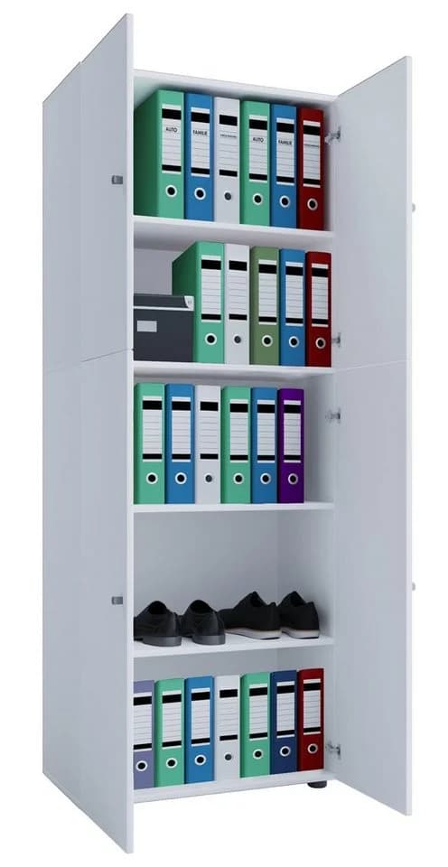 VCM Aktenschrank Lona Weiß 5 Fächer mit Drehtüren - Bild 2