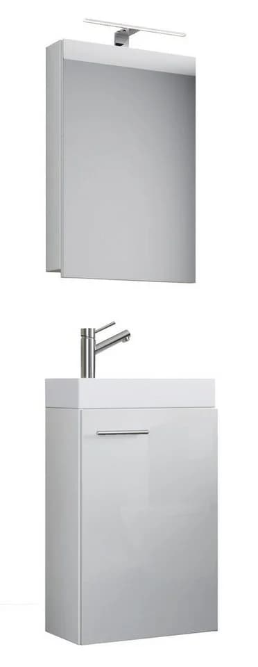 VCM Waschtisch-Set Slito 3-tlg. Weiß mit Spiegelschrank - Bild 3
