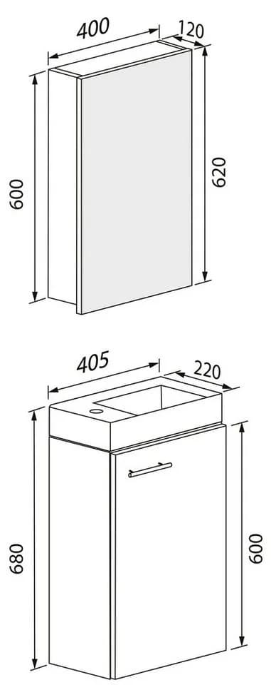 VCM Waschtisch-Set Slito 3-tlg. Weiß mit Spiegelschrank - Bild 4