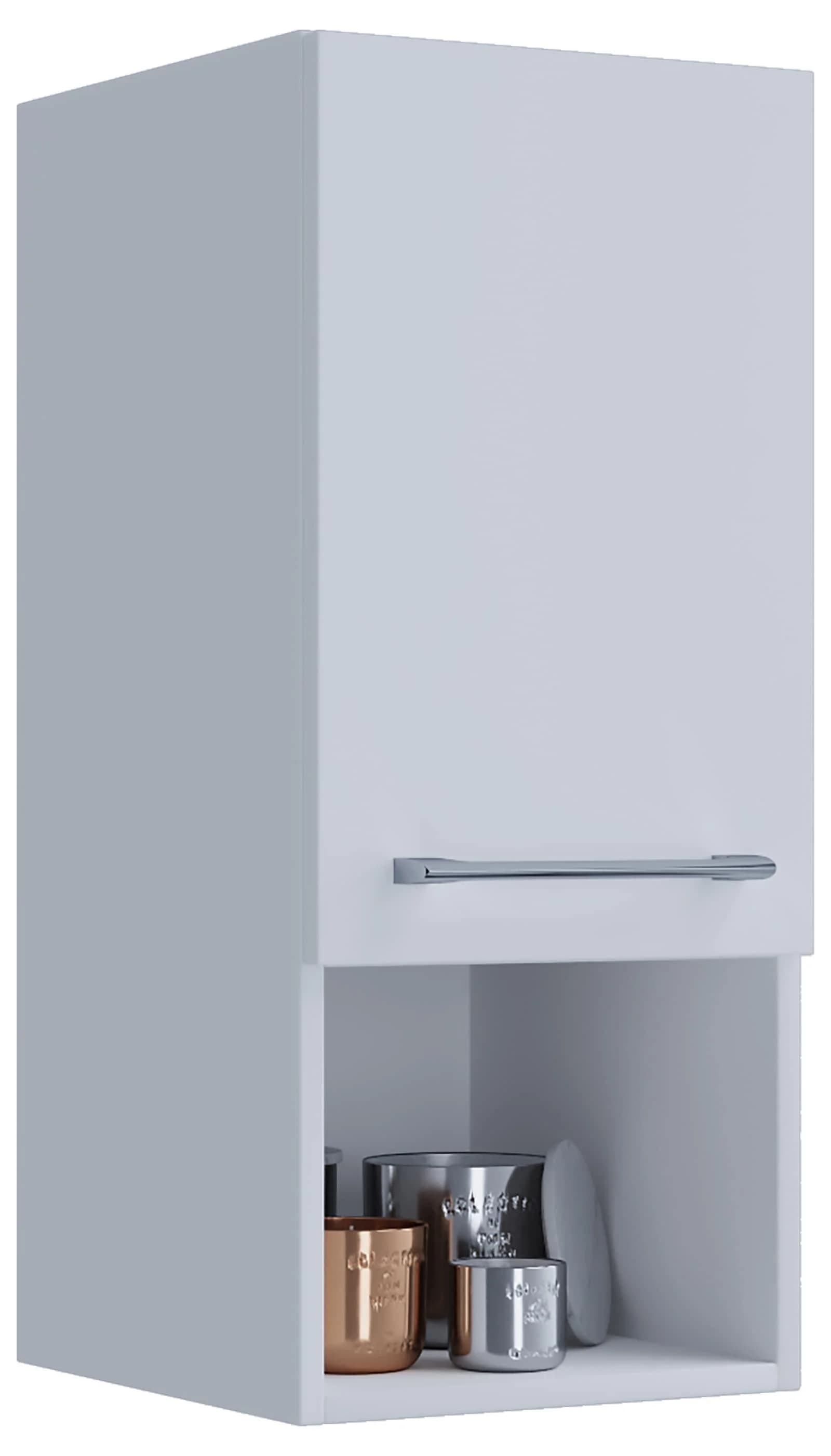 VCM Midischrank Badmöbel Weiß Melamin Alu-Optik Griff - Bild 4
