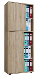 VCM Aktenschrank Lona mit Schiebetüren 5 Fächer Sonoma-Eiche Bild 3