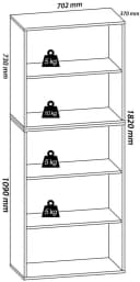 VCM Bücherregal Lona 5f Weiß Holzstruktur Büroregal Bild 4