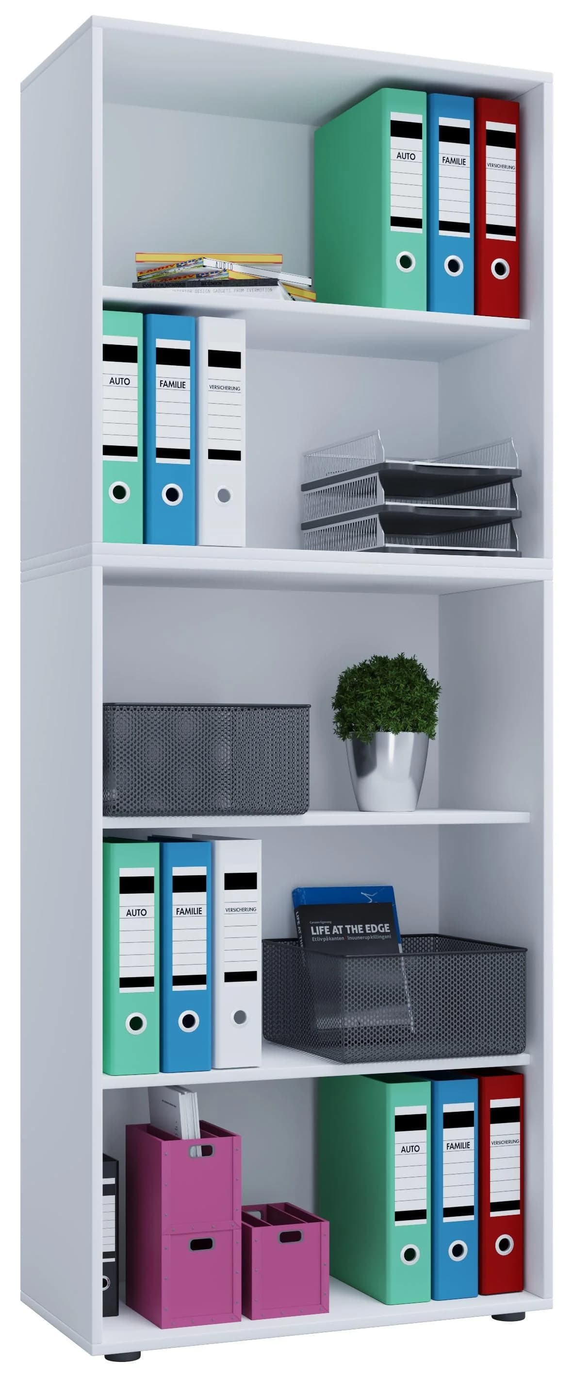 VCM Bücherregal Lona 5f Weiß Holzstruktur Büroregal - Bild 5