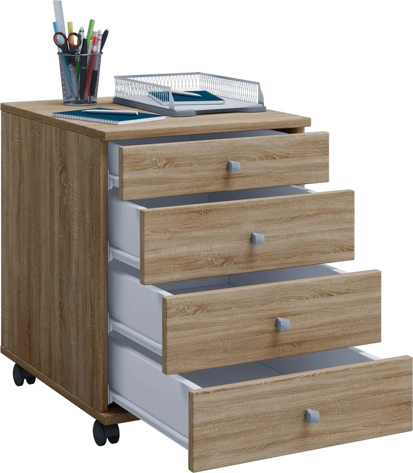 VCM Rollcontainer Lona 4 Schubladen Braun Sonoma-Eiche - Bild 3
