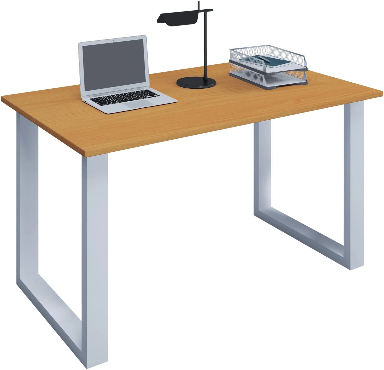 VCM Holz Schreibtisch Computertisch Metallfüße