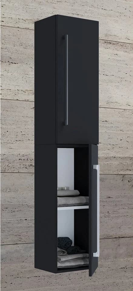 VCM Hochschrank Badinos 2 Schwarz 2-Türer - Bild 2