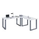 Exklusiver Hochwertiger Schreibtisch aus Holzstruktur-Nachbildung, Eisen und Metall Bild 1