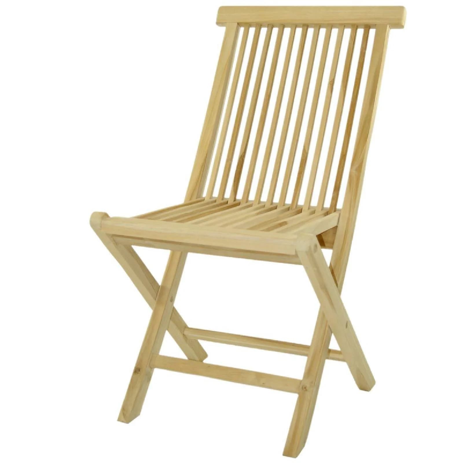 VCM Gartenstuhl Teak Holz Klappstuhl Hochlehner Braun - Bild 2