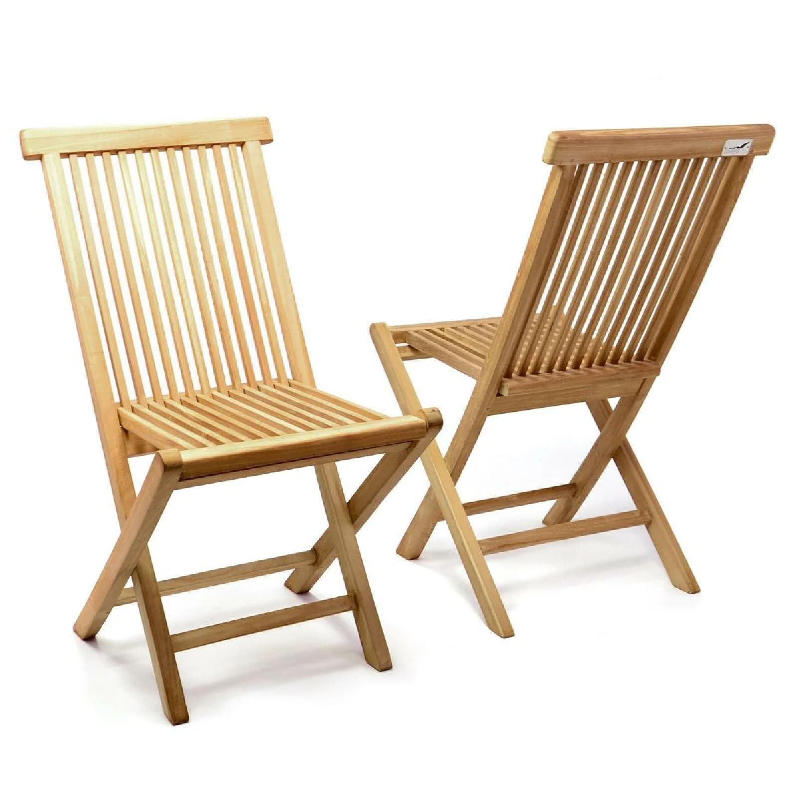 VCM 2er Set Gartenstuhl Teak Holz Klappbar Balkonstuhl - Bild 2