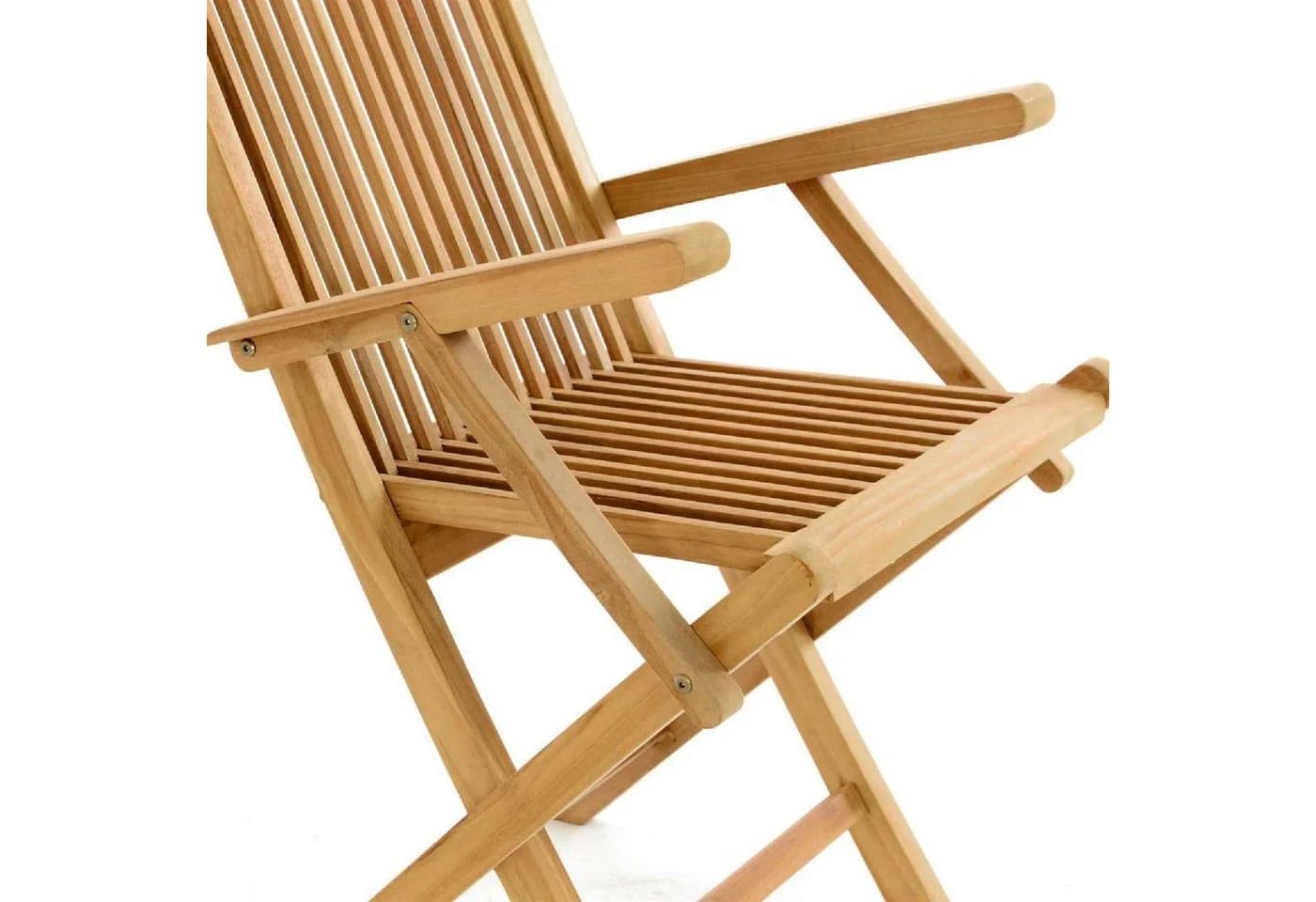 VCM Gartenstuhl Teak Holz Klappbar mit Armlehne Braun - Bild 4