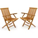 VCM 2er Set Gartenstuhl Teak Holz Klappbar Braun Bild 1